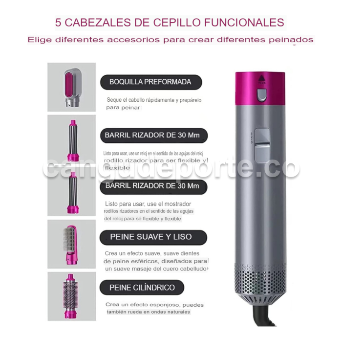 Cepillo Electrico Secador Pelo 5 en 1